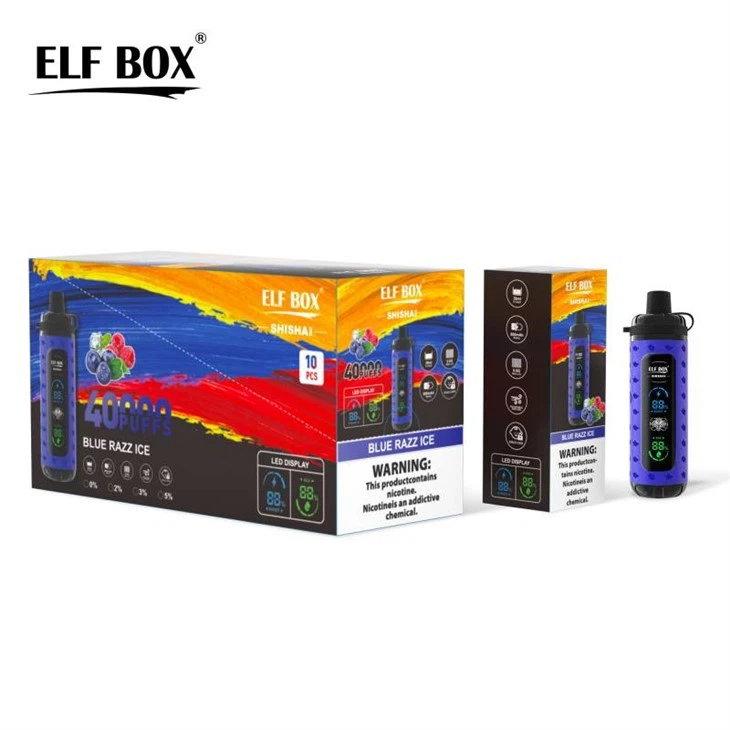 blue razz ice_ELF BOX SHISHA MAX 40000