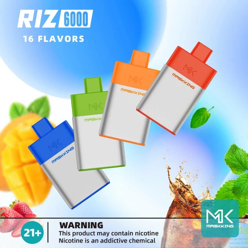 Original-Manufacturer-Maskking-Brand-Disposable-Vapes-6000-Puffs-Riz-16-Flavors-E-Cigarette