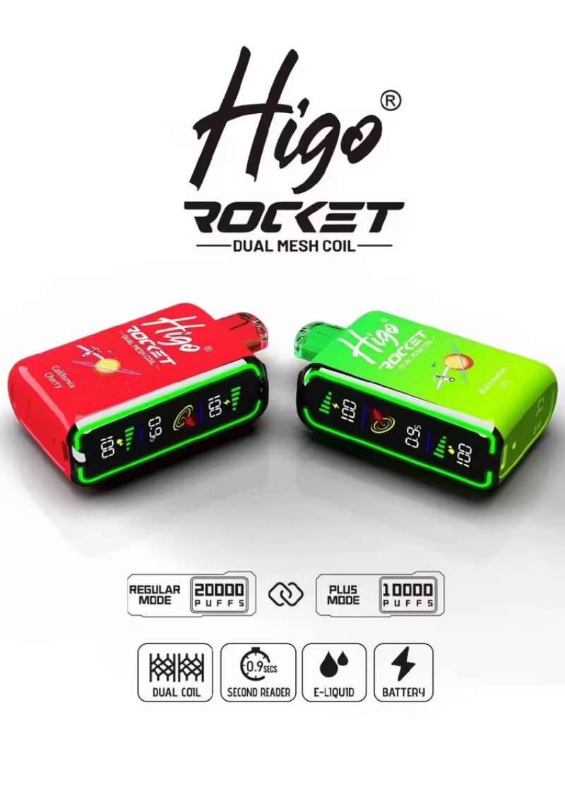 Higo-Rocket-10000-20000-Puff-Fashion-Design-All-Flavors-Available-Crystal-PRO-Cigarette-Disposable-VapeHigo Rocket 20000