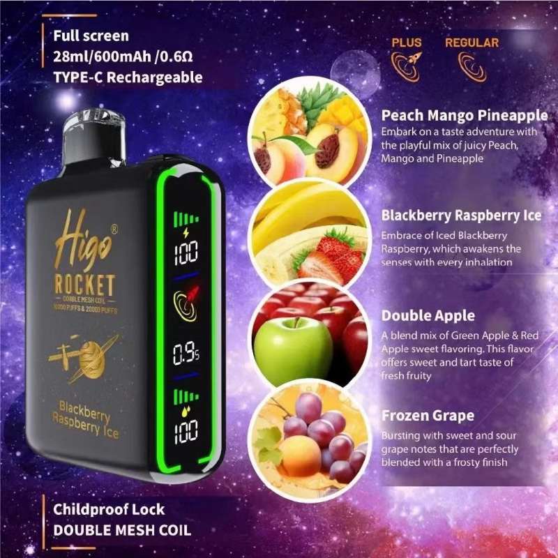 Higo-Rocket-10000-20000-Puff-Fashion-Design-All-Flavors-Available-Crystal-PRO-Cigarette-Disposable-Vape Higo Rocket 20000