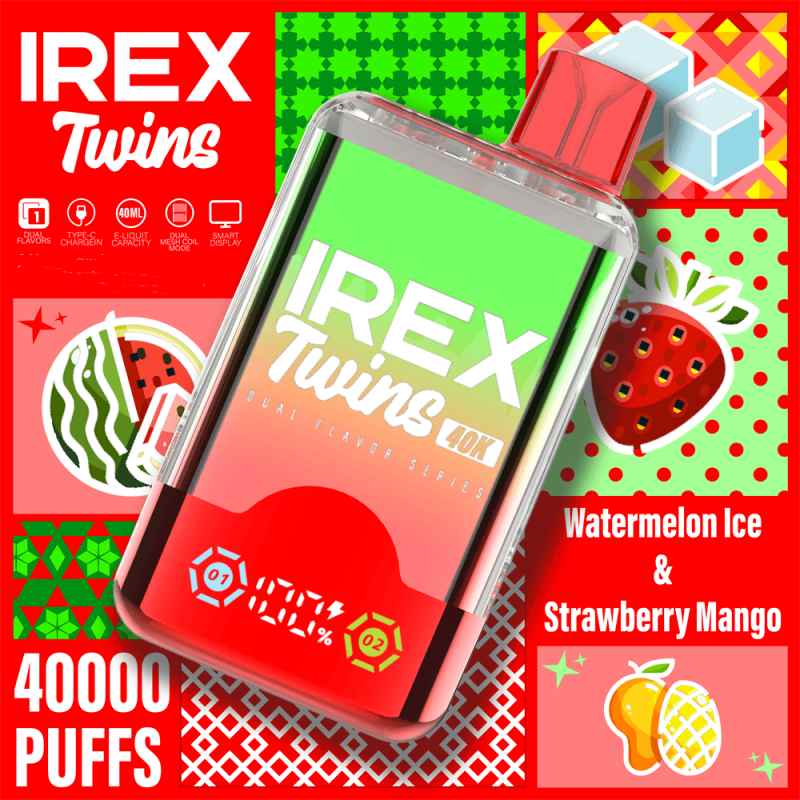 Watermelon IceStrawberry MangoIREX TWINS 40K Puffs