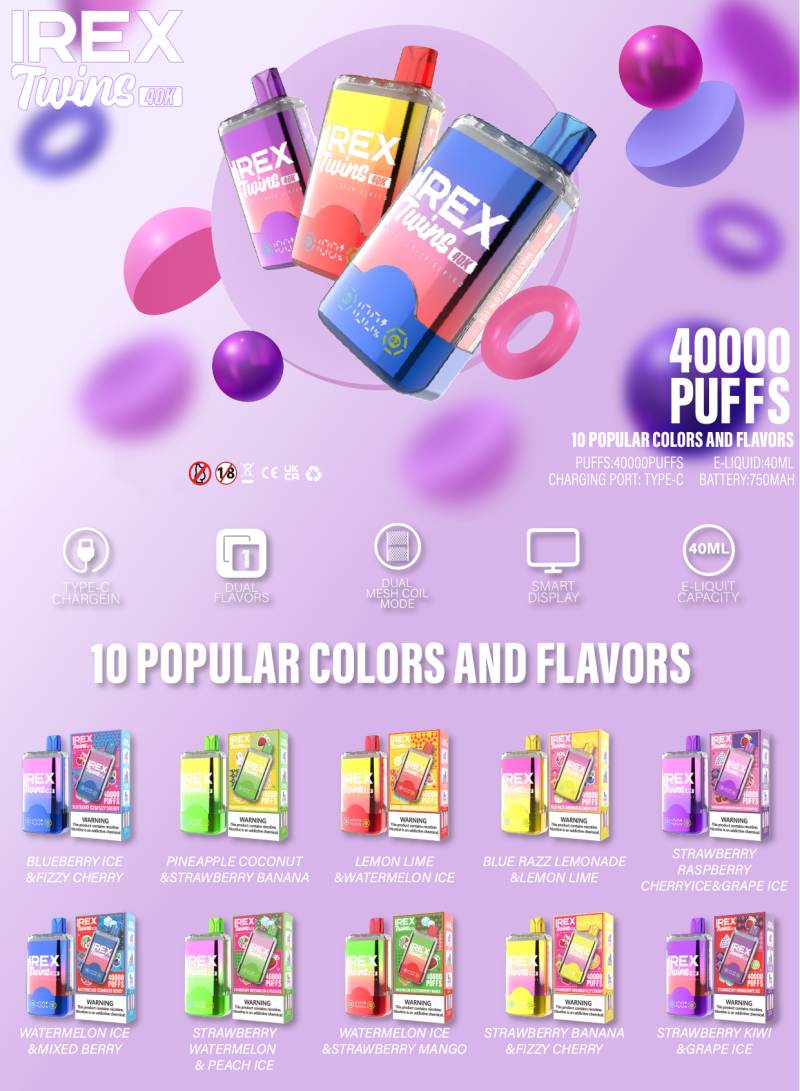 IREX TWINS 40K Puffs taste