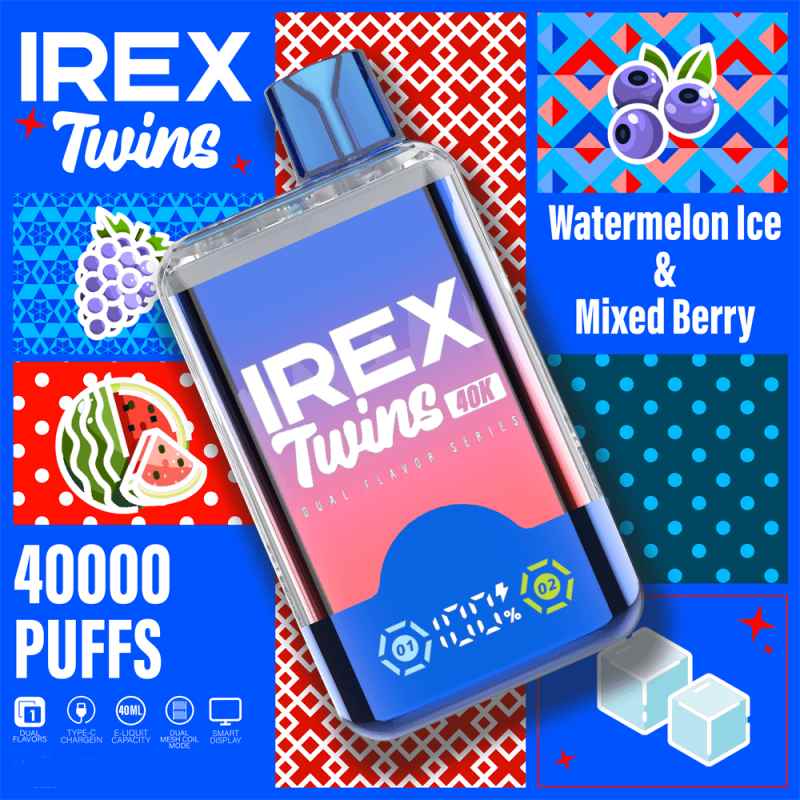 Watermelon IceMixed BerryIREX TWINS 40K Puffs