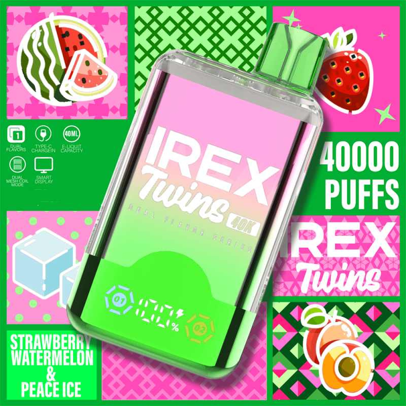 strawberry watermelon peace iceIREX TWINS 40K Puffs