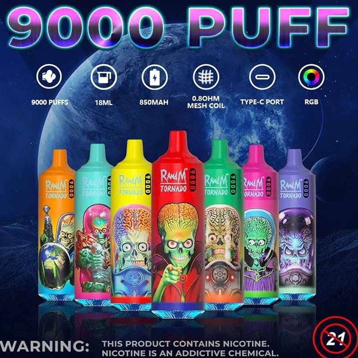 Randm Puting beliung 9000 Sedutan   Pakai Buang Vape